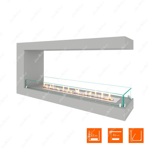 Биокамин торцевой SteelHeat ONE 1200 (Белый (Стекло))