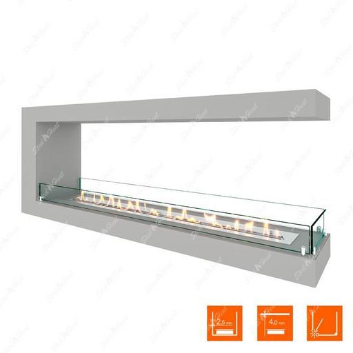 Биокамин торцевой SteelHeat ONE 1500 (Белый (Стекло))