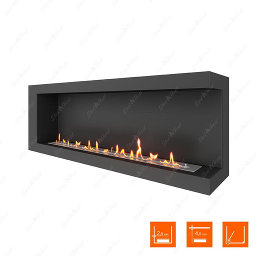 Биокамин угловой SteelHeat ONE 1500 правый (Стандарт)