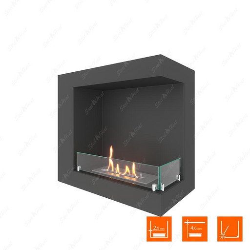 Биокамин угловой SteelHeat ONE 600 правый (Стекло)