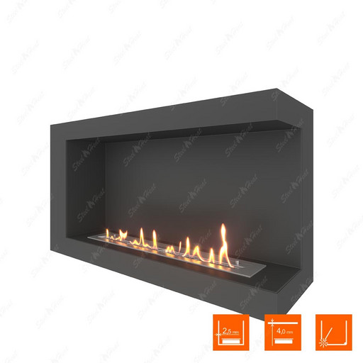 Биокамин угловой SteelHeat ONE 900 правый (Стандарт)