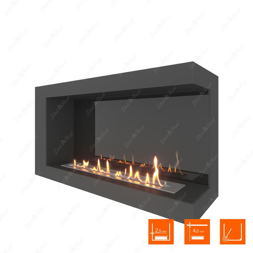 Биокамин угловой SteelHeat ONE 900 правый (Стемалит)