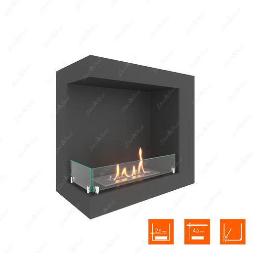 Биокамин угловой SteelHeat ONE 600 левый (Стекло)