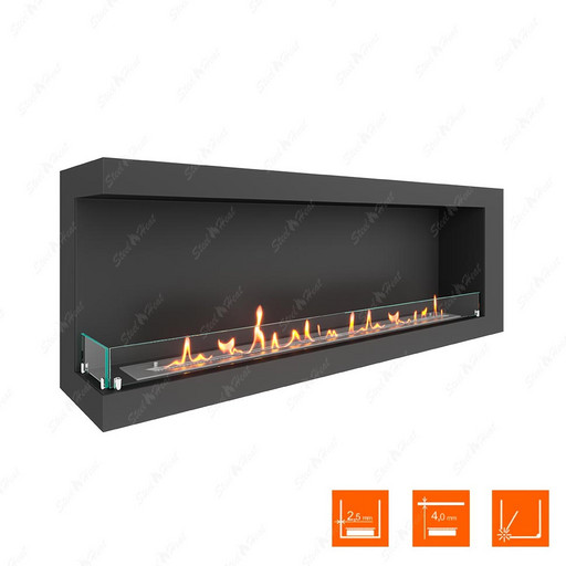 Биокамин угловой SteelHeat ONE 1500 левый (Стекло)