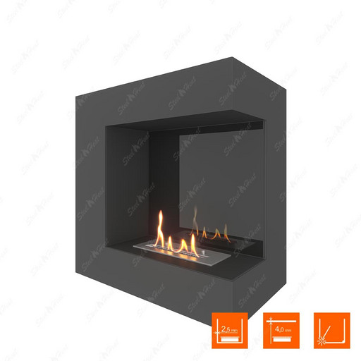 Биокамин угловой SteelHeat GRAND 600 правый (Стемалит)