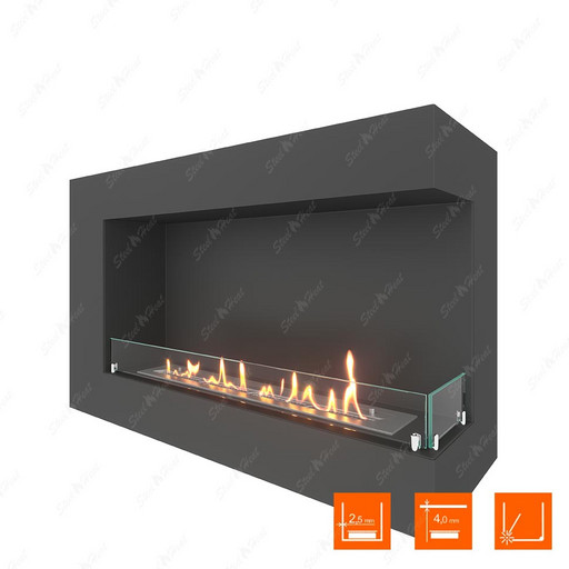 Биокамин угловой SteelHeat GRAND 900 правый (Стекло)