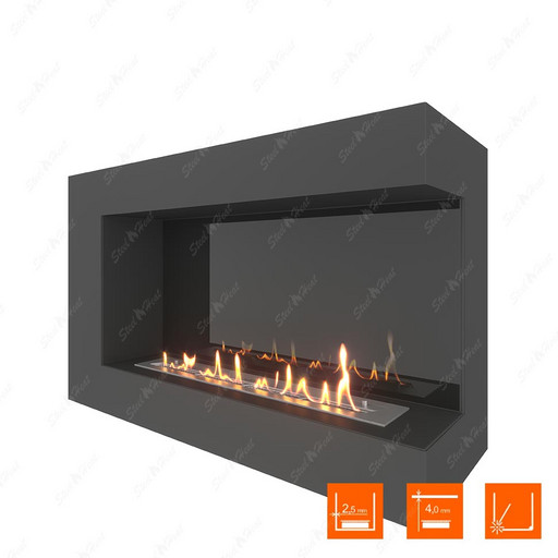 Биокамин угловой SteelHeat GRAND 900 правый (Стемалит)