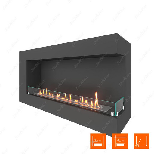 Биокамин угловой SteelHeat GRAND 1200 правый (Стекло)