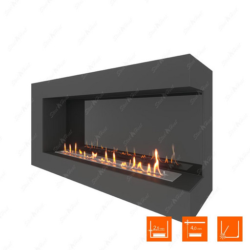 Биокамин угловой SteelHeat GRAND 1200 правый (Стемалит)