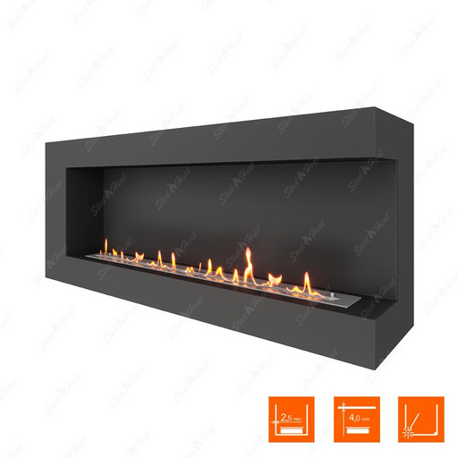 Биокамин угловой SteelHeat GRAND 1500 правый (Стандарт)