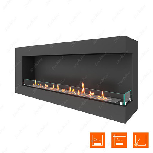 Биокамин угловой SteelHeat GRAND 1500 правый (Стекло)