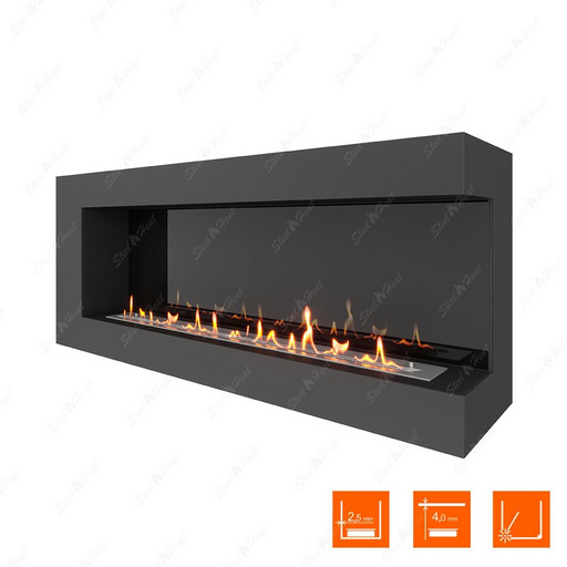 Биокамин угловой SteelHeat GRAND 1500 правый (Стемалит)