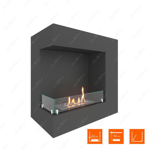 Биокамин угловой SteelHeat GRAND 600 левый (Стекло)