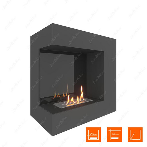 Биокамин угловой SteelHeat GRAND 600 левый (Стемалит)