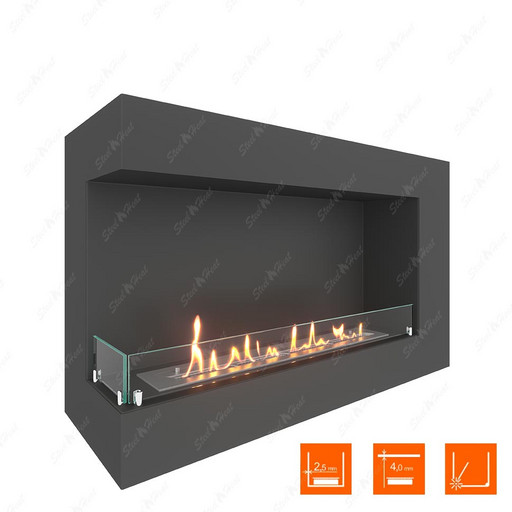 Биокамин угловой SteelHeat GRAND 900 левый (Стекло)