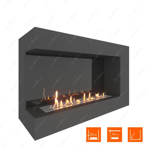 Биокамин угловой SteelHeat GRAND 900 левый (Стемалит)