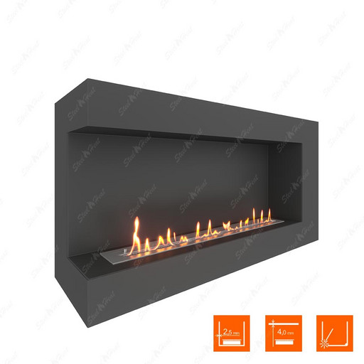 Биокамин угловой SteelHeat GRAND 1200 левый (Стандарт)