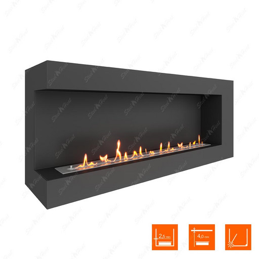 Биокамин угловой SteelHeat GRAND 1500 левый (Стандарт)