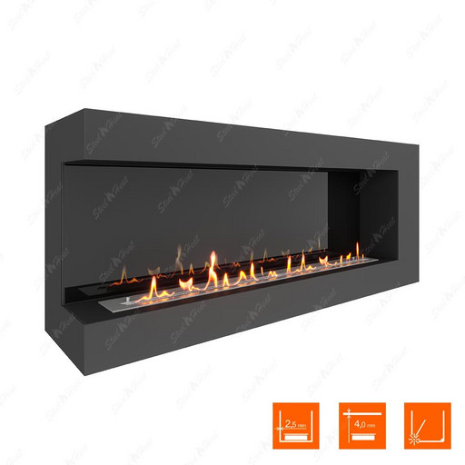 Биокамин угловой SteelHeat GRAND 1500 левый (Стемалит)