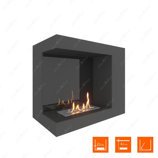 Биокамин угловой SteelHeat LONG 600 левый (Стемалит)