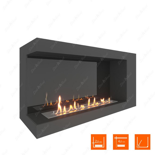 Биокамин угловой SteelHeat LONG 900 левый (Стемалит)