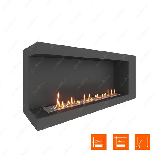 Биокамин угловой SteelHeat LONG 1200 левый (Стандарт)