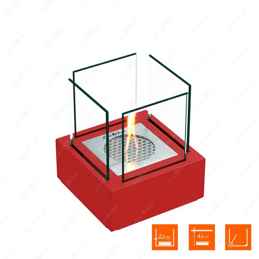 Настольный биокамин SteelHeat Gloria красный