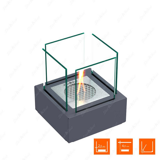 Настольный биокамин SteelHeat Gloria серый