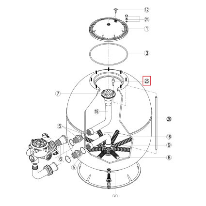 Клапан фильтра Hayward S360SLE Ø 900  NKX250120011300