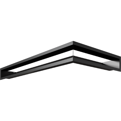 Люфт угловая 9/40/80 см левая черная