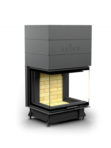 Каминная топка (АСТОВ П3С 7057) 3 стекла П-образная Подъемный механизм