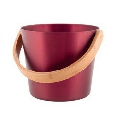 Ведро алюминиевое с бамбуковой ручкой, клюква, RENTO