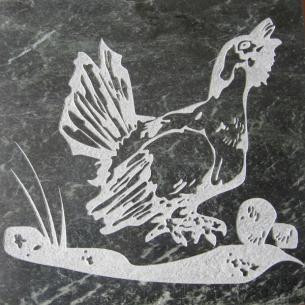 Плитка из талькомагнезита Премиум гравировка Глухарь