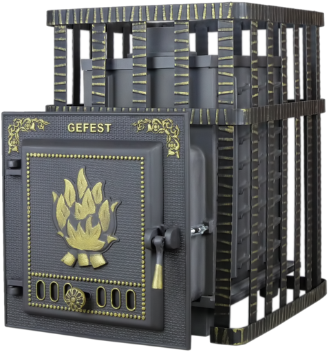 Чугунная банная печь ПБ-04С Гефест до 15 м3