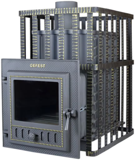 Чугунная банная печь ПБ-03МС  Гефест закрытая каменка до 28м3