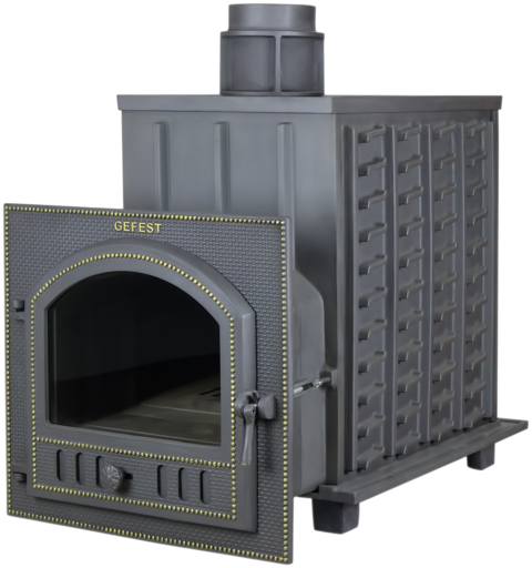 Чугунная банная печь ПБ-01М ЗК Гефест закрытая каменка до 50м3