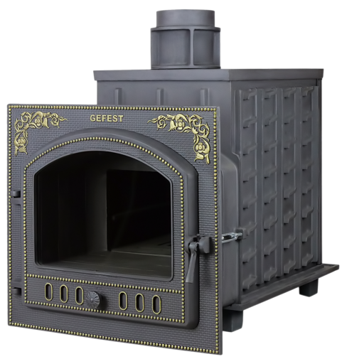 Чугунная банная печь ПБ-100П ЗК Гефест закрытая каменка до 100м3