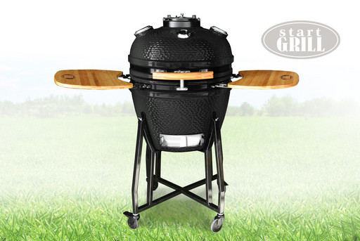 Керамический гриль черный 22 с окошком