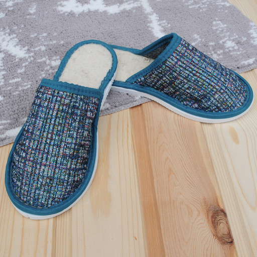 Тапочки закрытые "Гобелен. Кантри зеленый" жен.