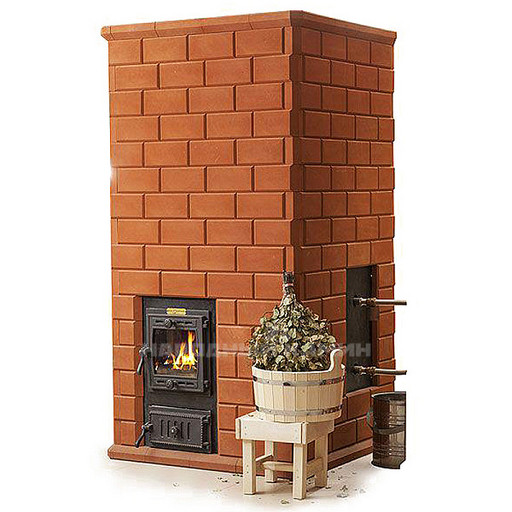 Печь банная "Русская баня" в облицовке Талькохлорит КДМ с теплообменником