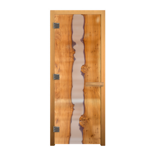 Дверь стекло Декор "Слэб" Стандарт 1900х700 (8мм, 3 петли 710 CR) (ОСИНА) левая