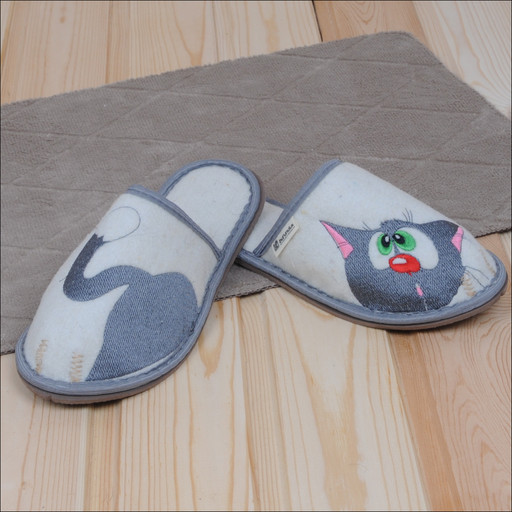 Тапочки закрытые "Серый кот" жен.