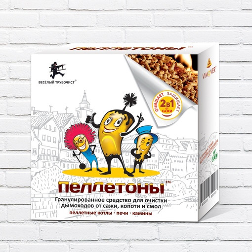Гранулированное средство Пеллетоны мини 400 гр.  для очистки дымоходов  Веселый трубочист