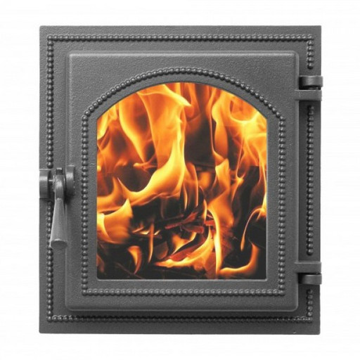 Дверка каминная ВЕЗУВИЙ  Стекло 270 (Антрацит)