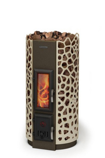 Сафари ЛАЙТ дровяная отопительная печь-камин с каменной закладкой