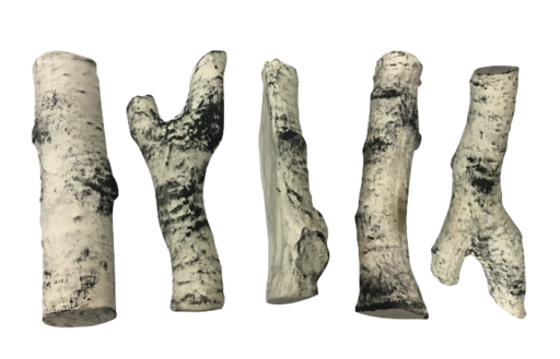 Керамические дрова береза (ZeFire) - 5 шт