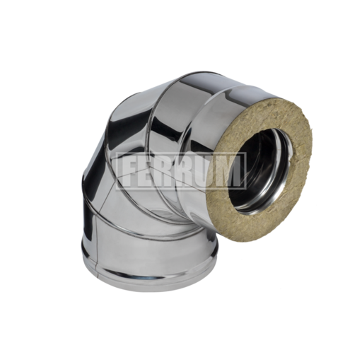 Колено-сэндвич 90° AISI 430-0,8мм/430 0,5мм Ferrum HF