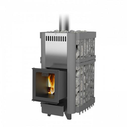 Печь для бани Костер-Сетка дверка со стеклом 14м3