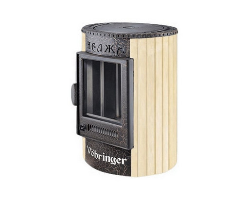 Печь Нелжа в облицовке "Окаменевшее дерево" наборный