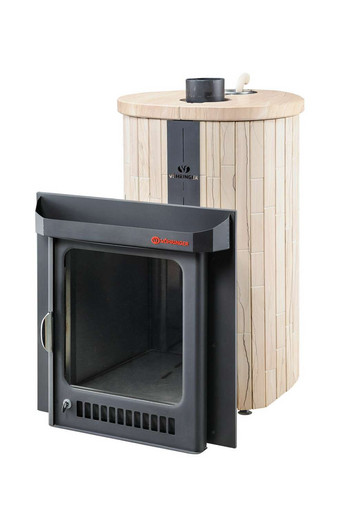 Печь банная Макси до 30 м3 в ламели окаменевшее дерево наборный